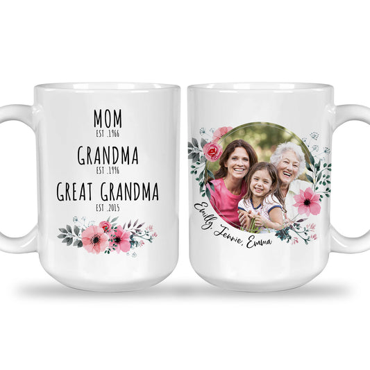 Great Grandma Custom Mug Image, Name & Date