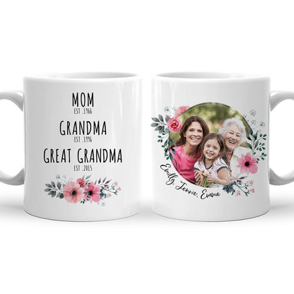 Great Grandma Custom Mug Image, Name & Date