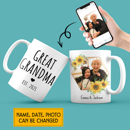 Great Grandma Custom Mug With Your Photo, Name & Date