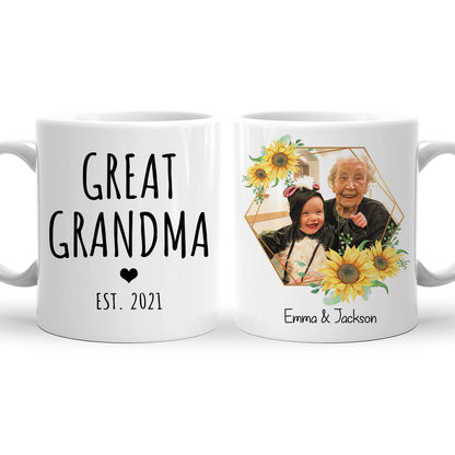 Great Grandma Custom Mug With Your Photo, Name & Date