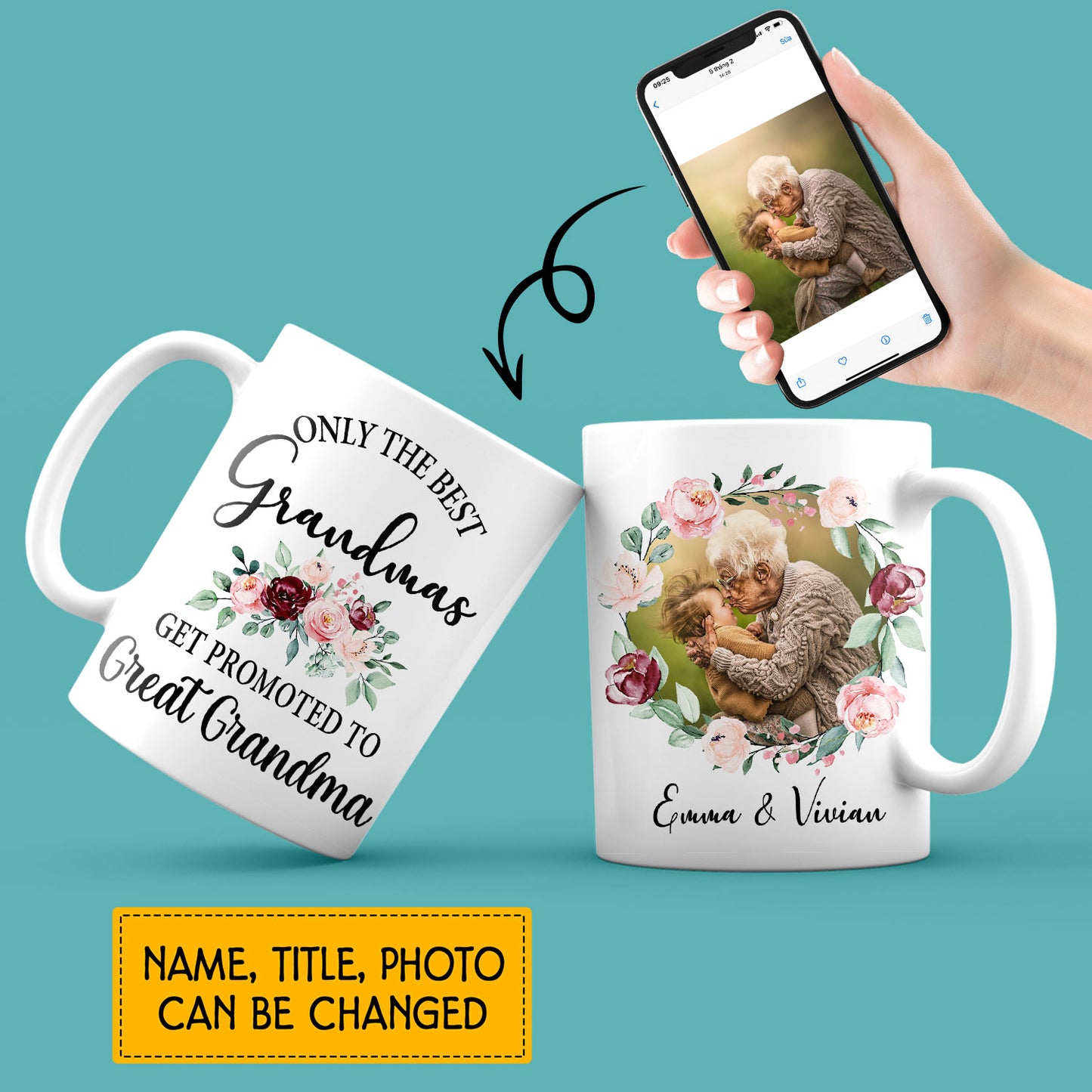 Only The Best Grandmas Get Promoted to Great Grandma Custom Mug