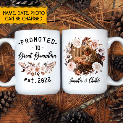 Promoted To Great Grandma Custom Mug With Your Photo