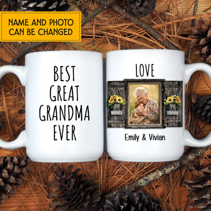 Best Great Grandma Ever Custom Mug With Your Photo, Name & Date