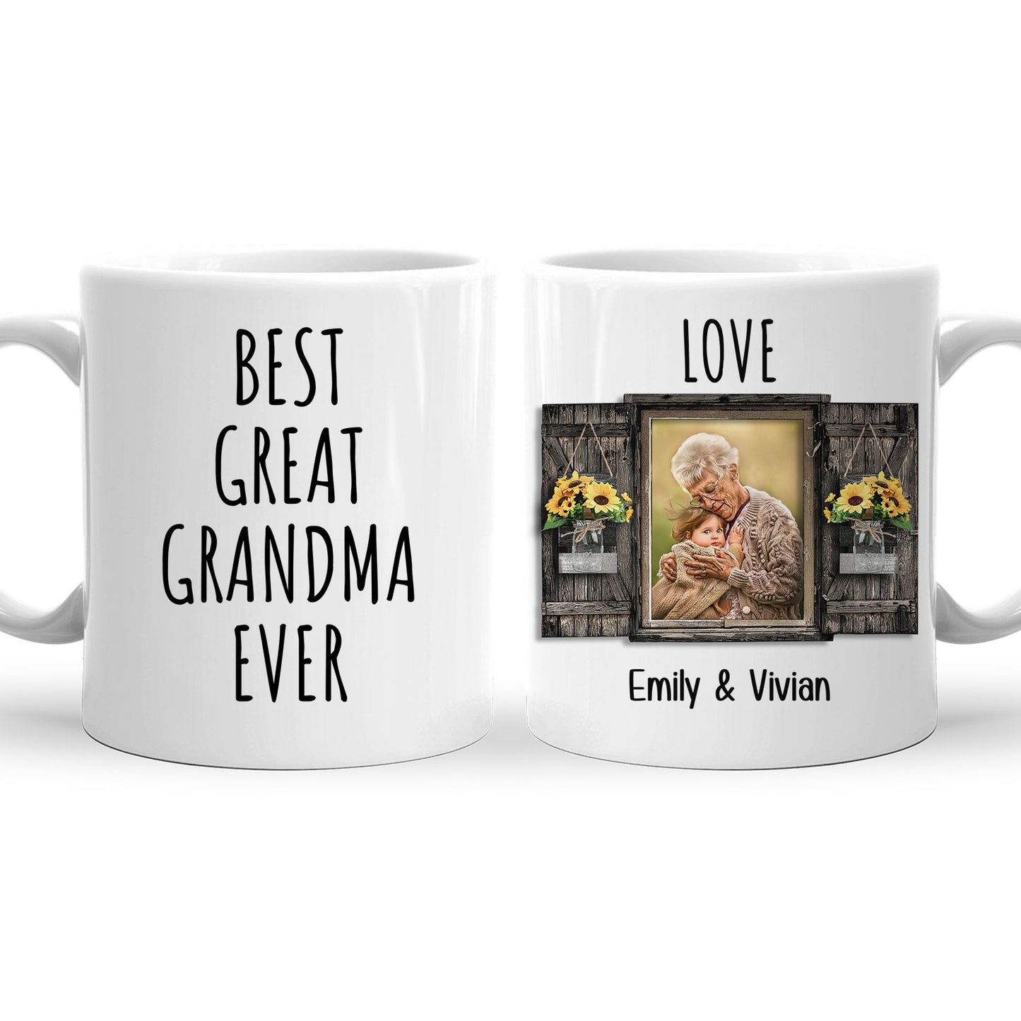 Best Great Grandma Ever Custom Mug With Your Photo, Name & Date