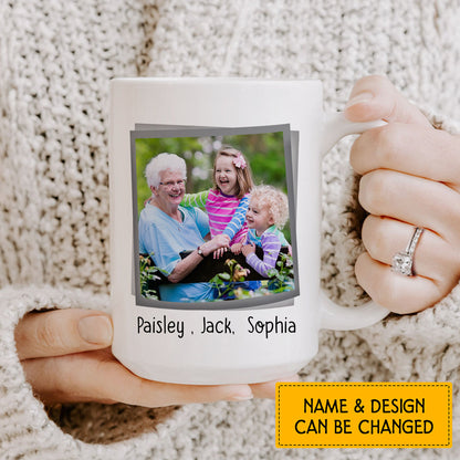 Great Moms Get Promoted to Grandma Custom Mug With Your Name & Photo