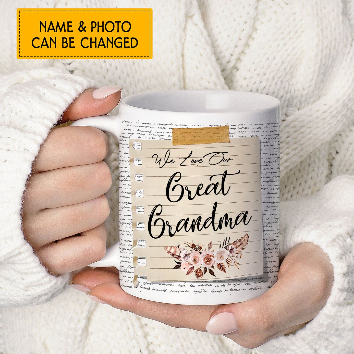 We Love Our Great Grandma Custom Mug With Your Name & Photo