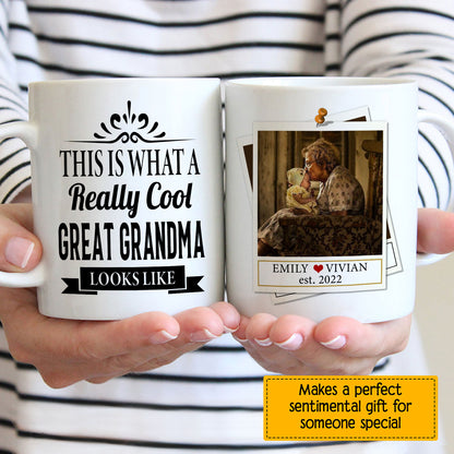 This Is What A Really Cool Great Grandma Looks Like Custom Mug With Your Name & Photo