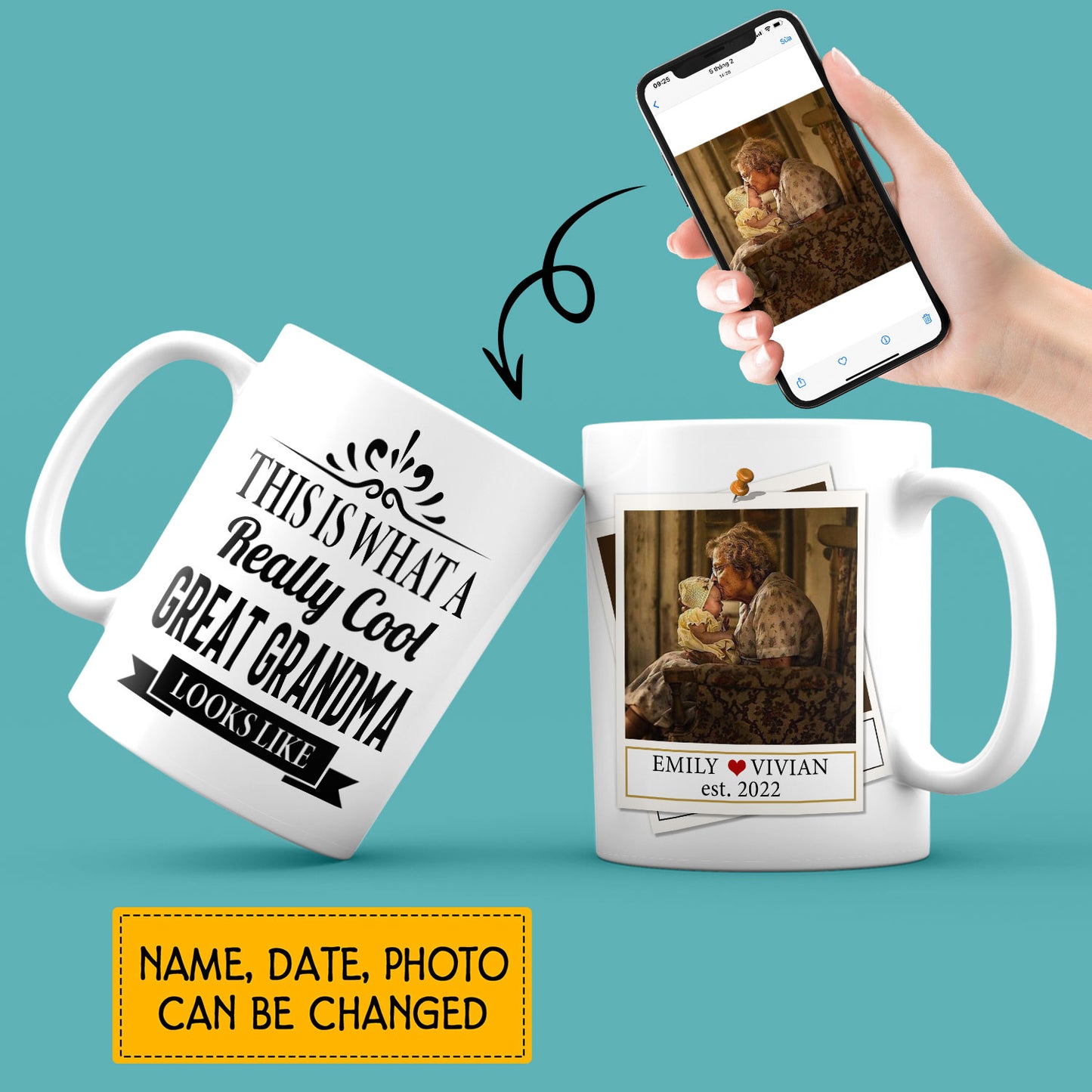 This Is What A Really Cool Great Grandma Looks Like Custom Mug With Your Name & Photo