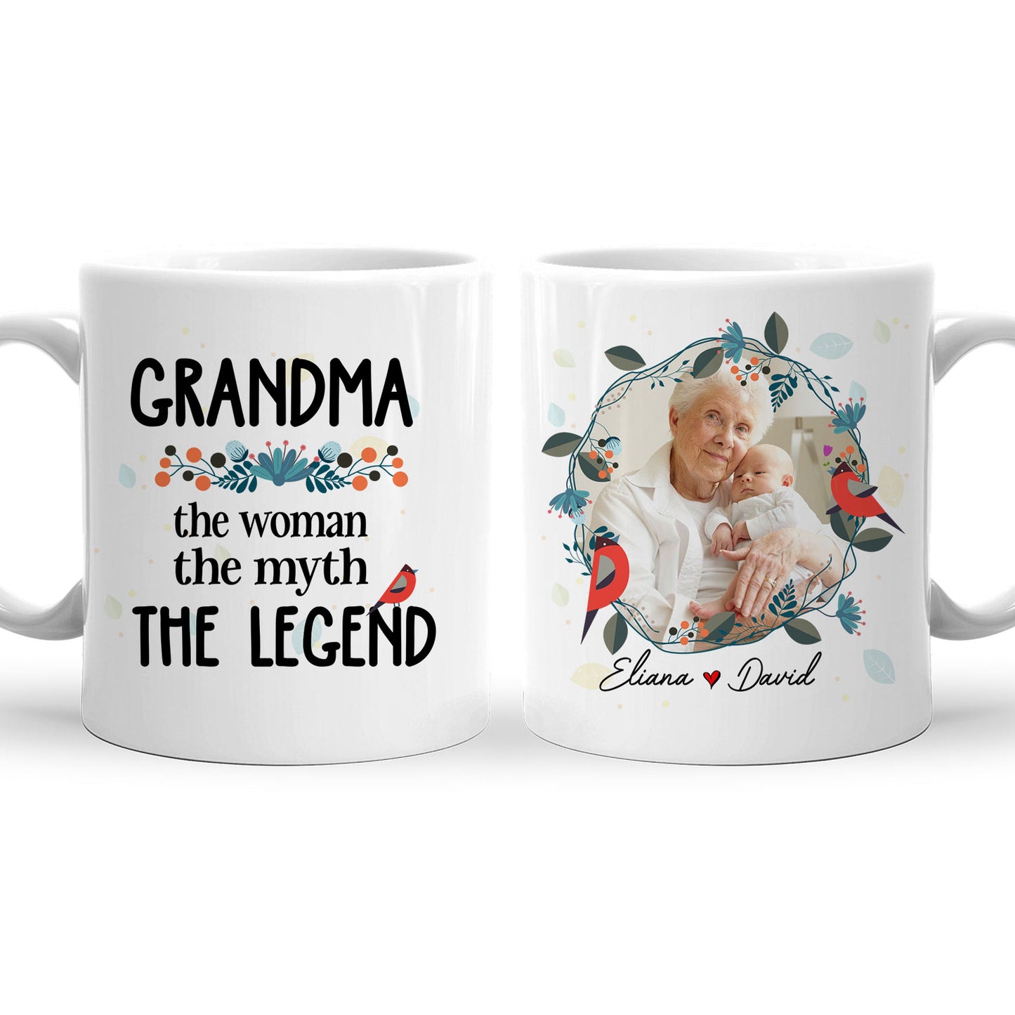 Grandma The Woman The Myth The Legend Custom Mug With Your Name & Photo