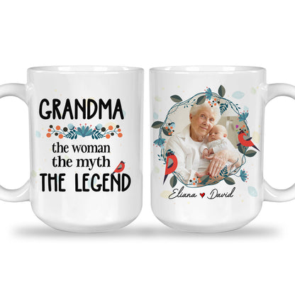 Grandma The Woman The Myth The Legend Custom Mug With Your Name & Photo