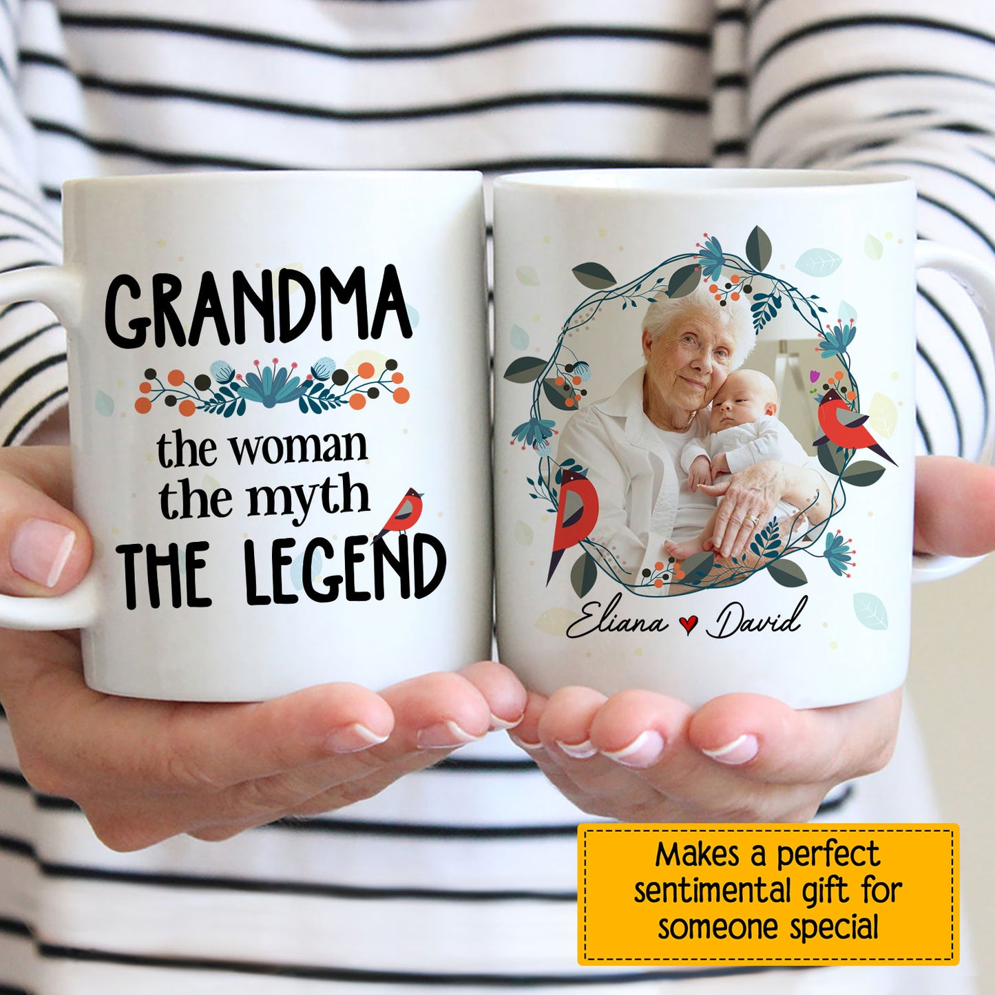 Grandma The Woman The Myth The Legend Custom Mug With Your Name & Photo