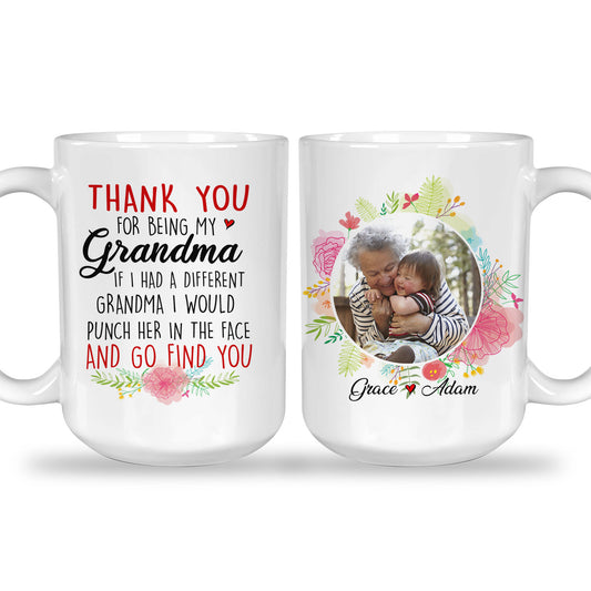 Thank You For Being My Grandma Personalized Mug