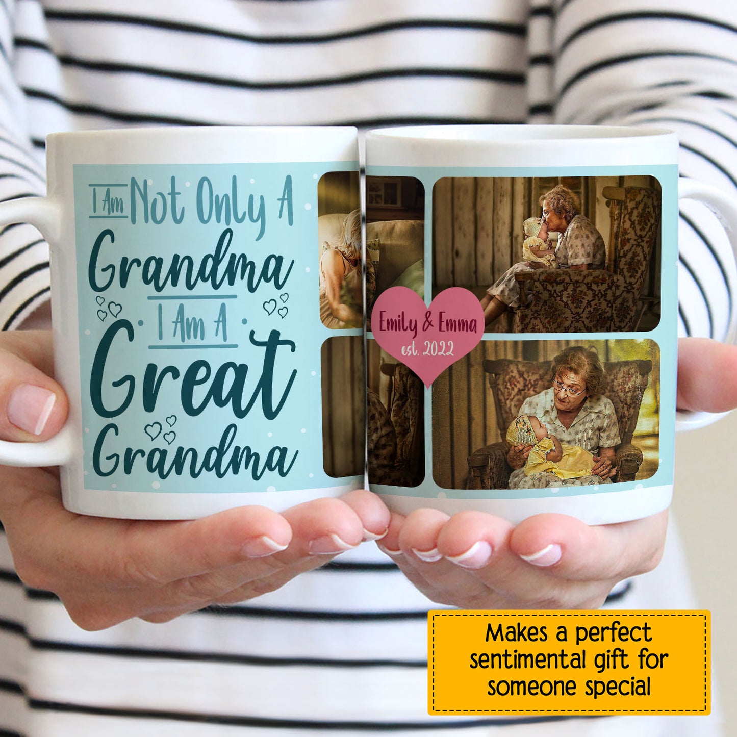 I Am not Only A grandma I Am A Great Grandma Custom Mug With Your Name & Photo