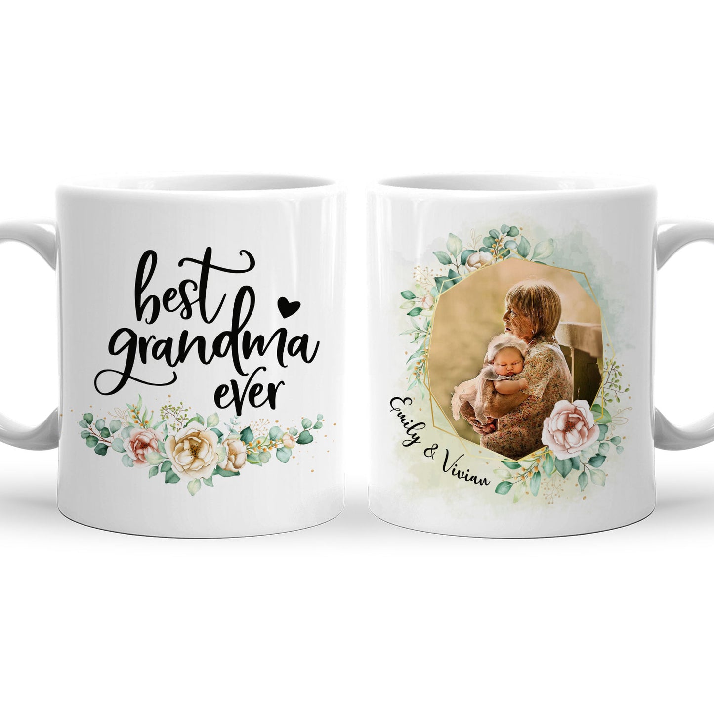 Best Grandma Ever Custom Mug With Your Name & Photo