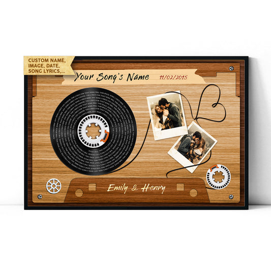 Song Lyrics Record Customized Photo Music Cassettes Wood Poster