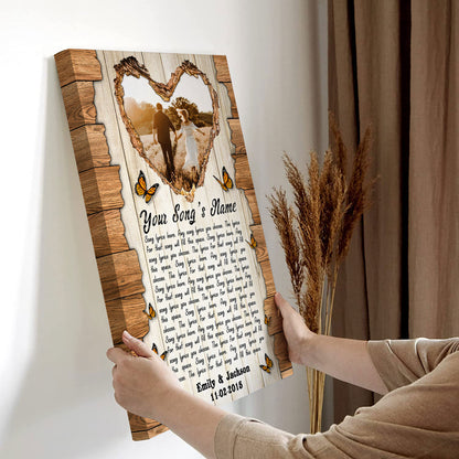 Personalized Song Lyrics Record Custom Poster With Your Photo