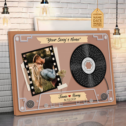 Lyrics Song Prints, Customized Photo Music Cassettes-Tape Text Poster