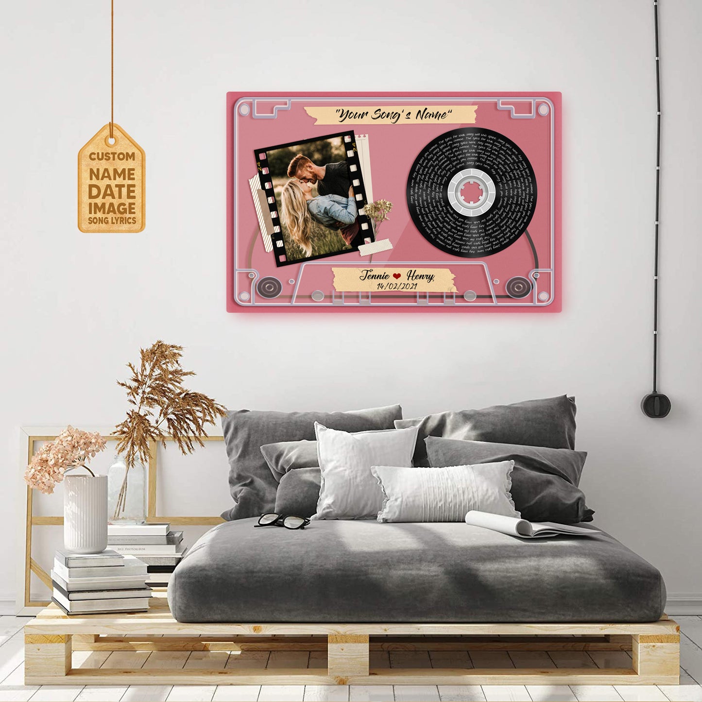 Lyrics Song Prints, Customized Photo Music Cassettes-Tape Text Poster