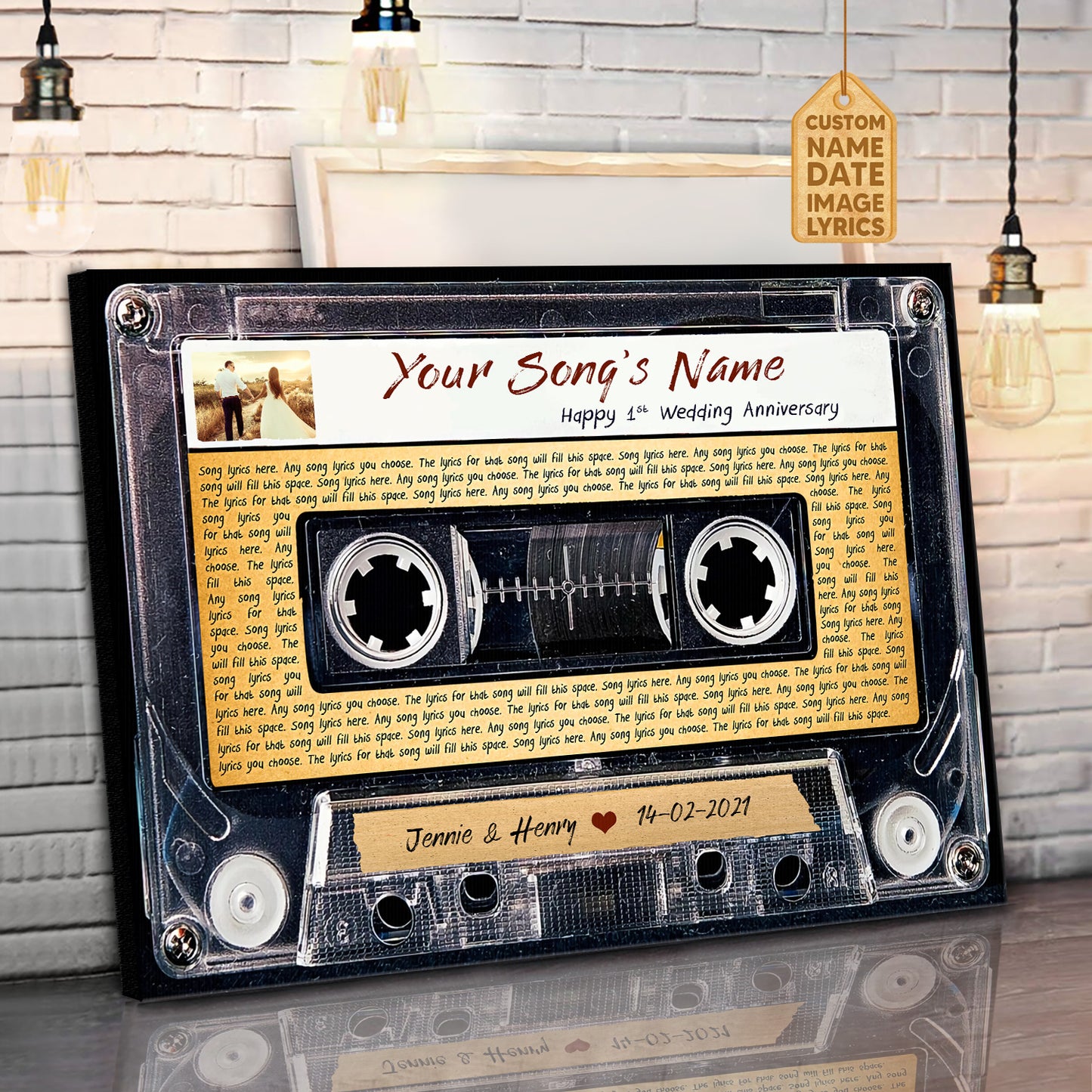 Personalized Song Lyrics Customized Image Music Cassettes Poster
