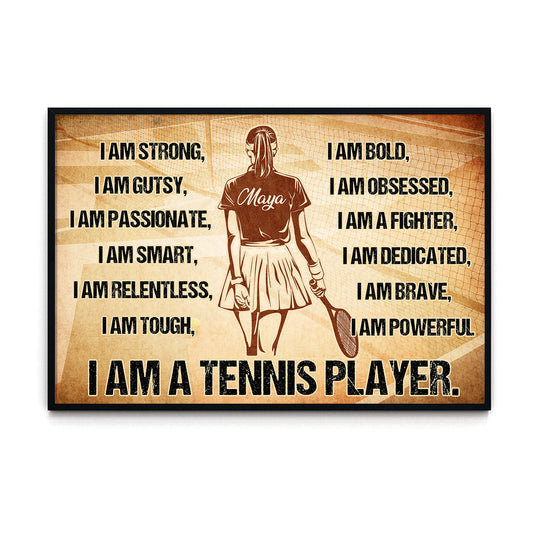 Tennis I Am A Tennis Player Personalizedwitch Horizontal Poster