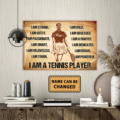 Tennis I Am A Tennis Player Personalizedwitch Horizontal Poster
