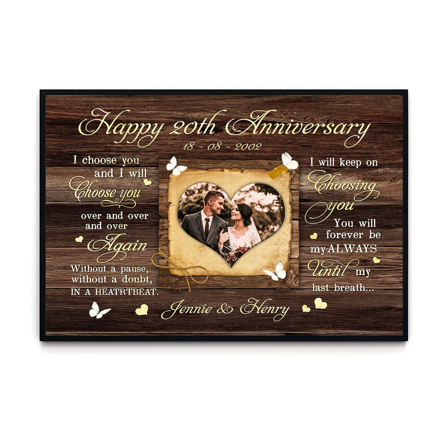 Happy 20 Year Anniversary Anniversary Personalized Poster Valentine Gifts