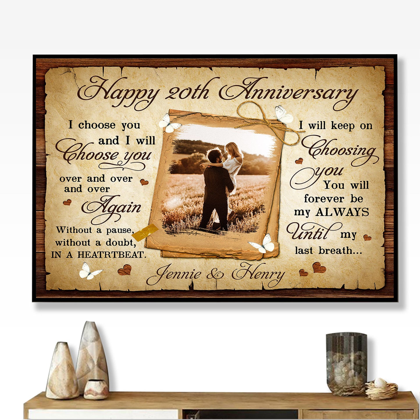 20th Wedding Anniversary - I Choose You Personalized Poster