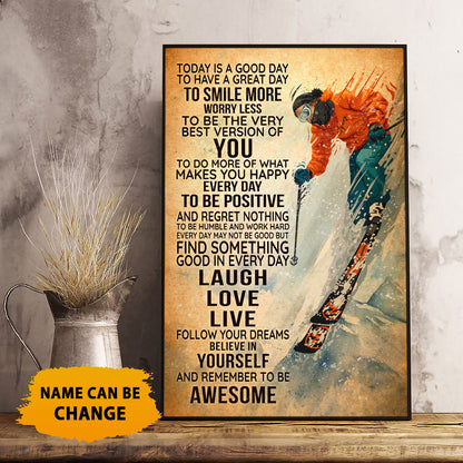 Custom Name Skiing Today Is A Good Day Personalizedwitch Poster