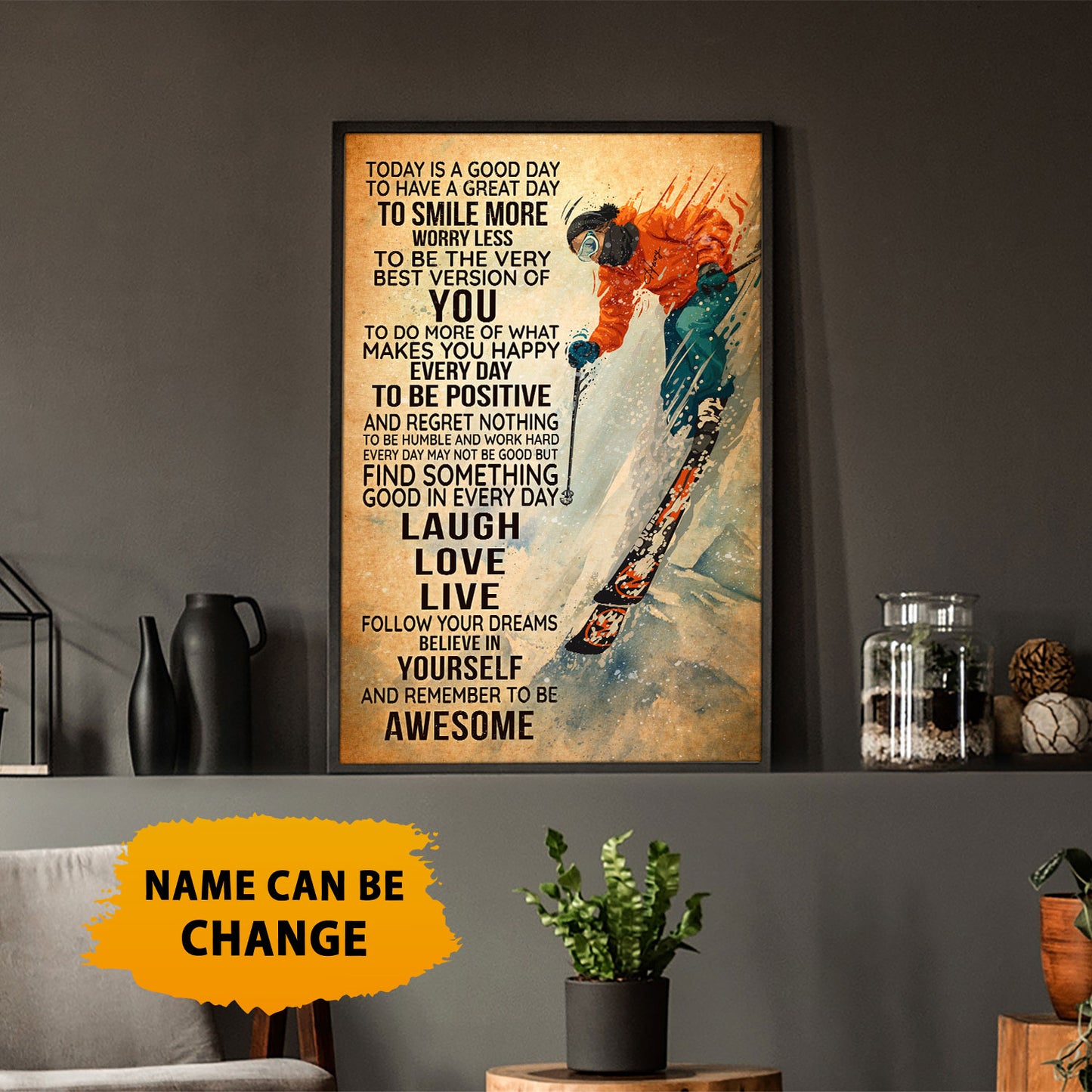 Custom Name Skiing Today Is A Good Day Personalizedwitch Poster