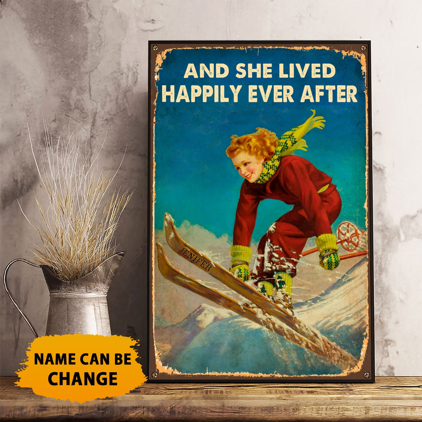 Custom Name And She Lived Happily Ever After Personalizedwitch Poster