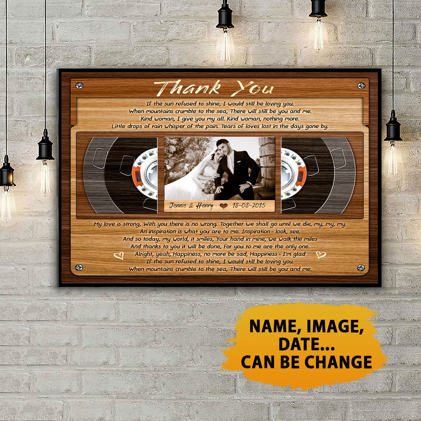 Thank You - Music Lyrics Song Anniversary Personalized Poster