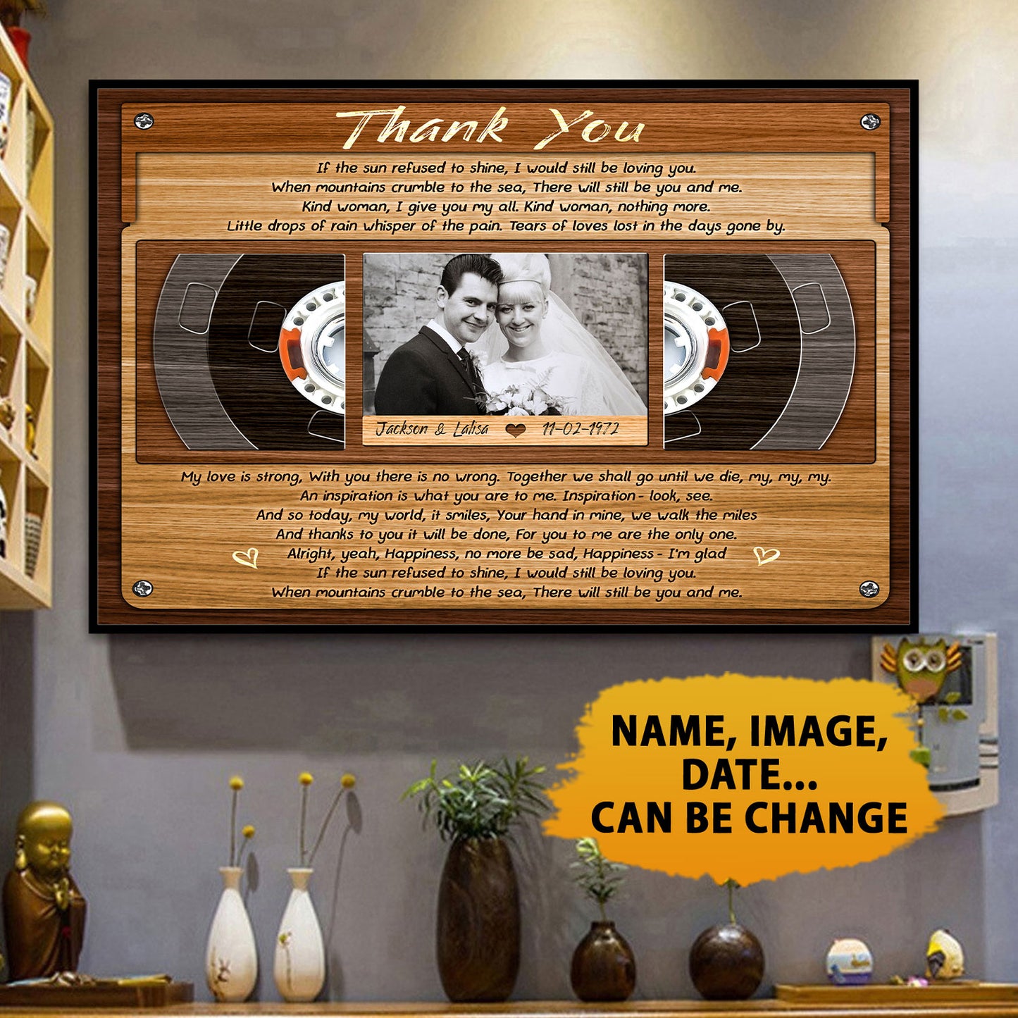Thank You - Music Lyrics Song Anniversary Personalized Poster