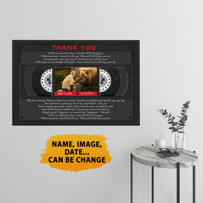 Thank You - Music Lyrics Song Anniversary Poster Valentine Gifts