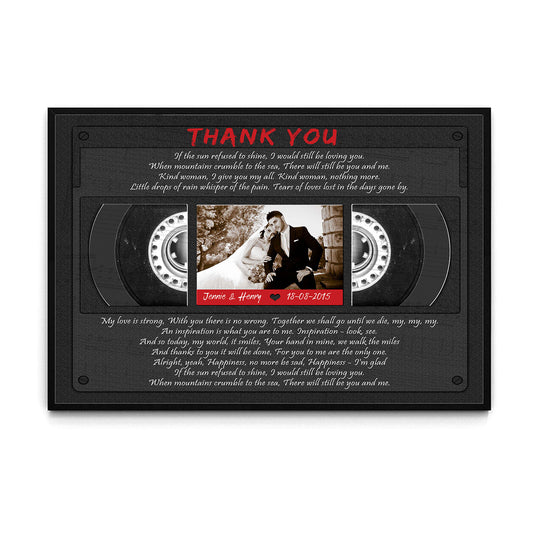 Thank You - Music Lyrics Song Anniversary Poster Valentine Gifts