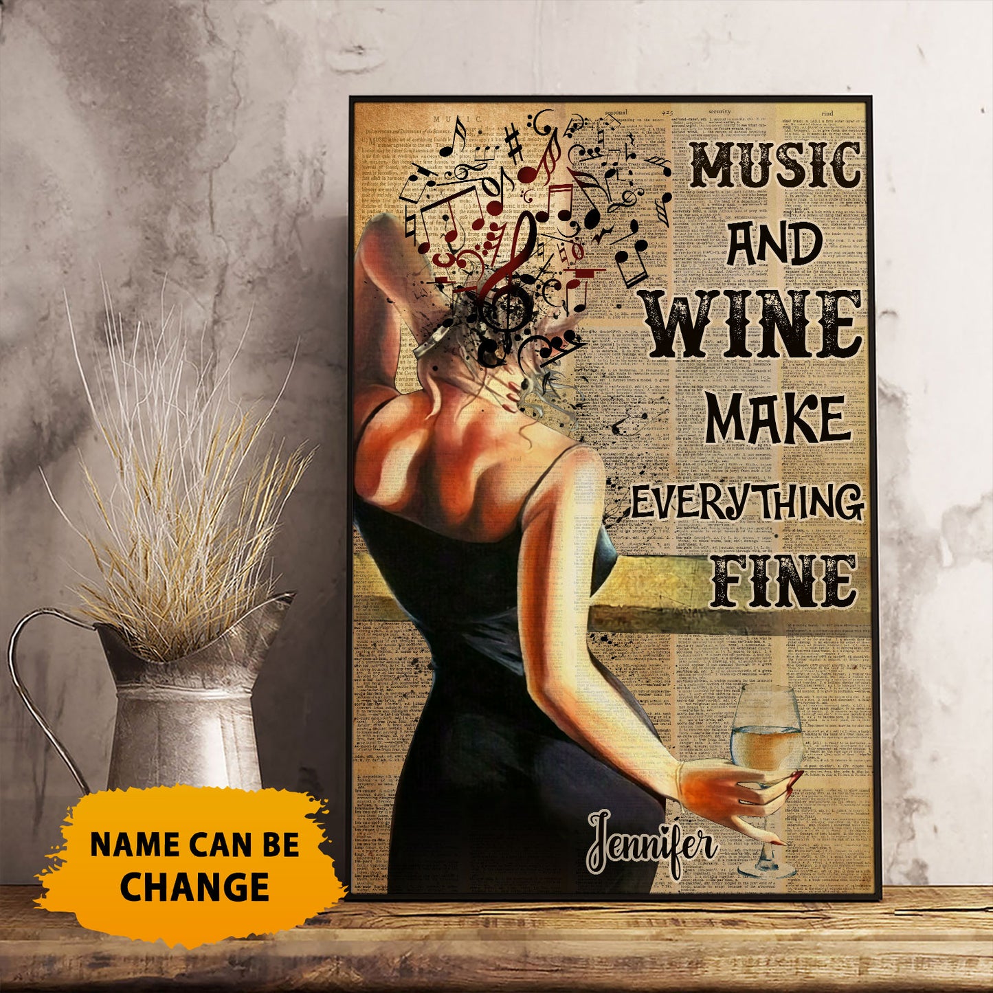 Once Upon A Time There Was A Girl Who Really Loved Music & Wine Poster