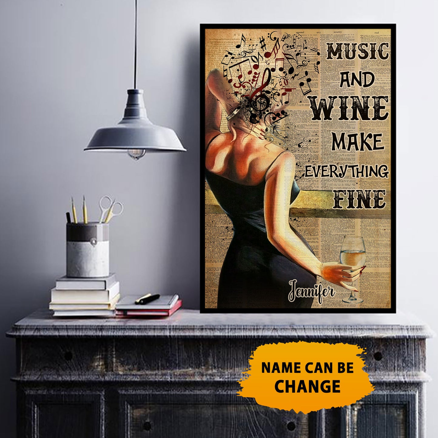 Custom Name Music And Wine Make Everything Fine Poster