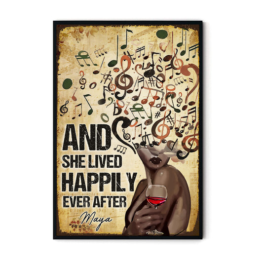 Custom Name And She Lived Happily Ever After Poster