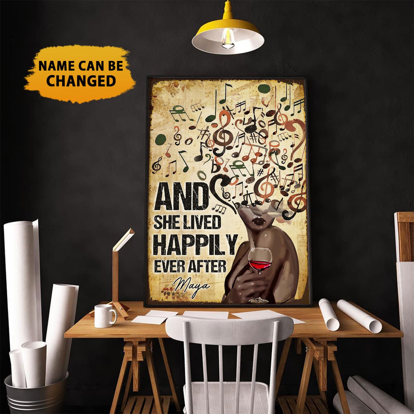 Custom Name And She Lived Happily Ever After Poster