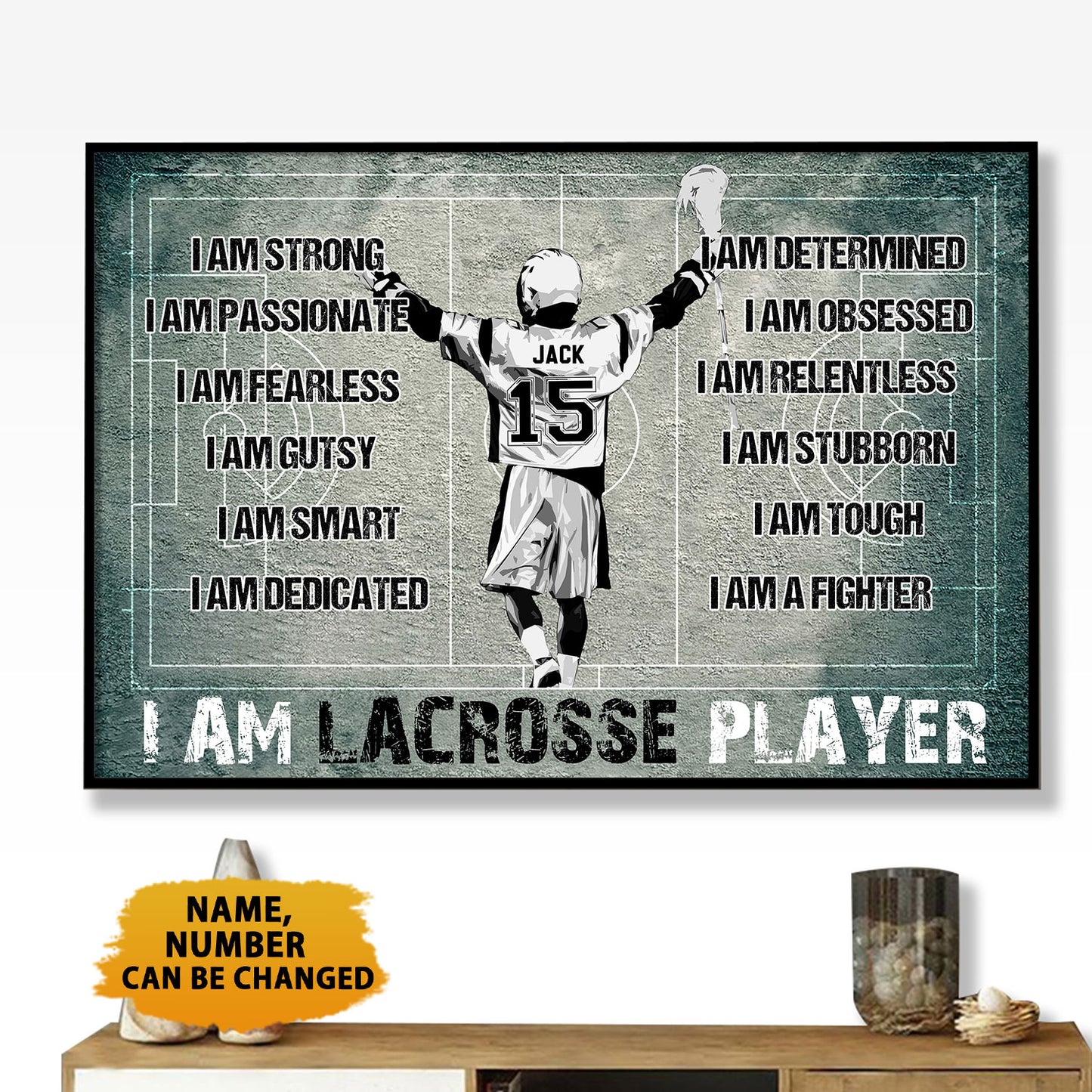 Custom Name Number I Am Lacrosse Player Poster