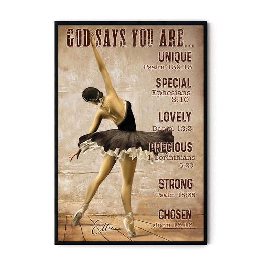 Custom Name Ballet God Say You Are Poster