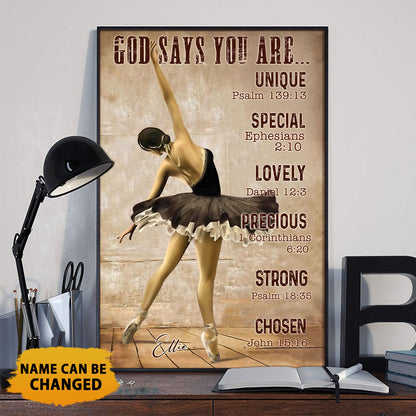 Custom Name Ballet God Say You Are Poster