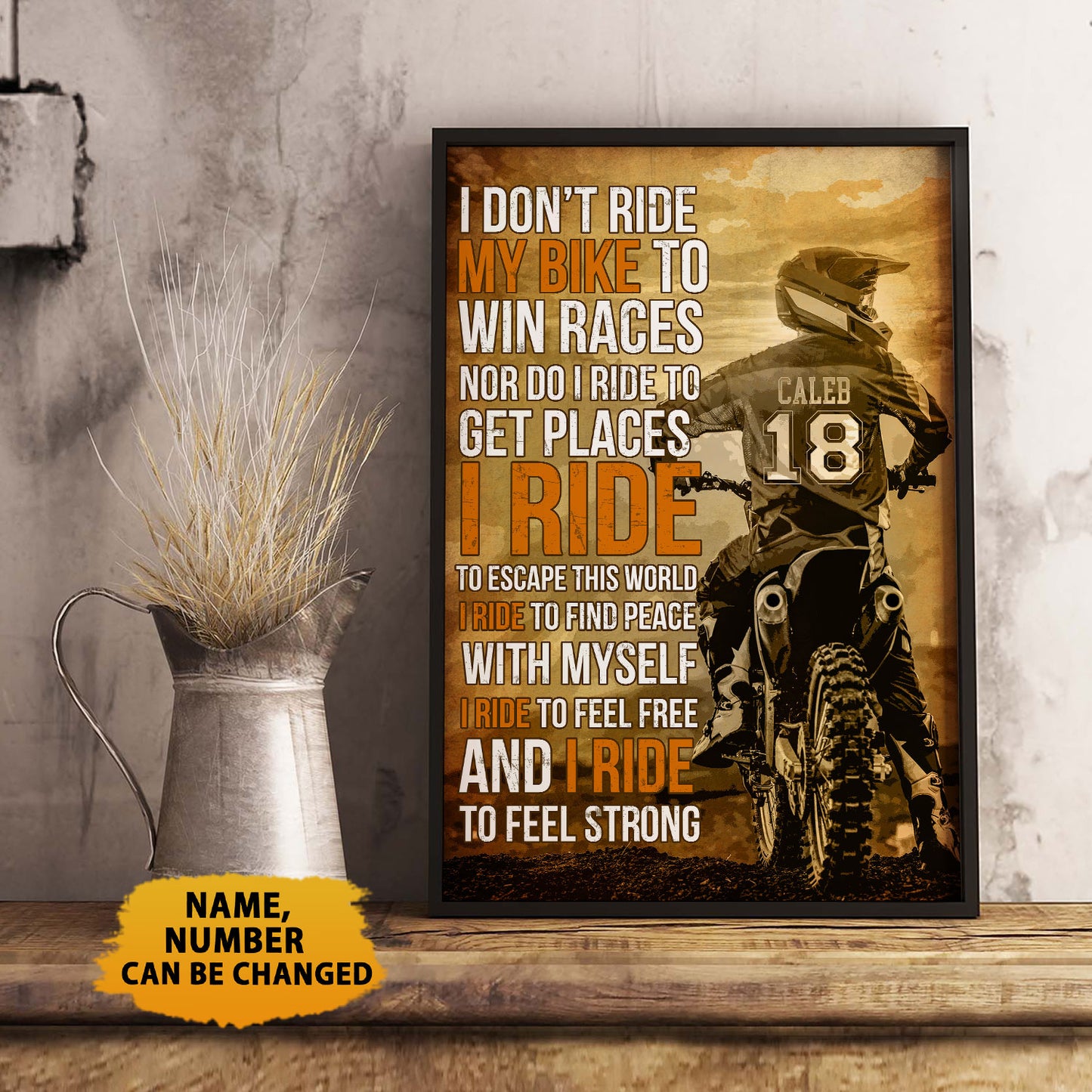 I Don't Ride My Bike To Win Races Personalizedwitch Poster