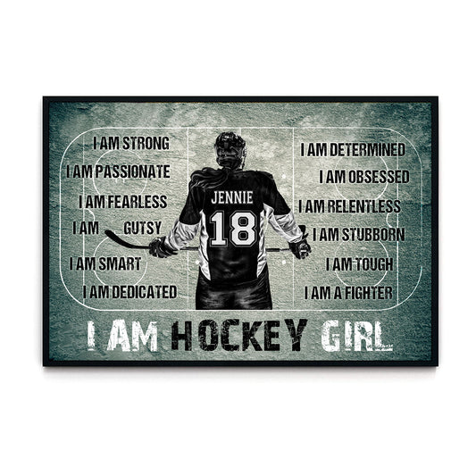 Hockey I Am A Hockey Girl Personalized Poster
