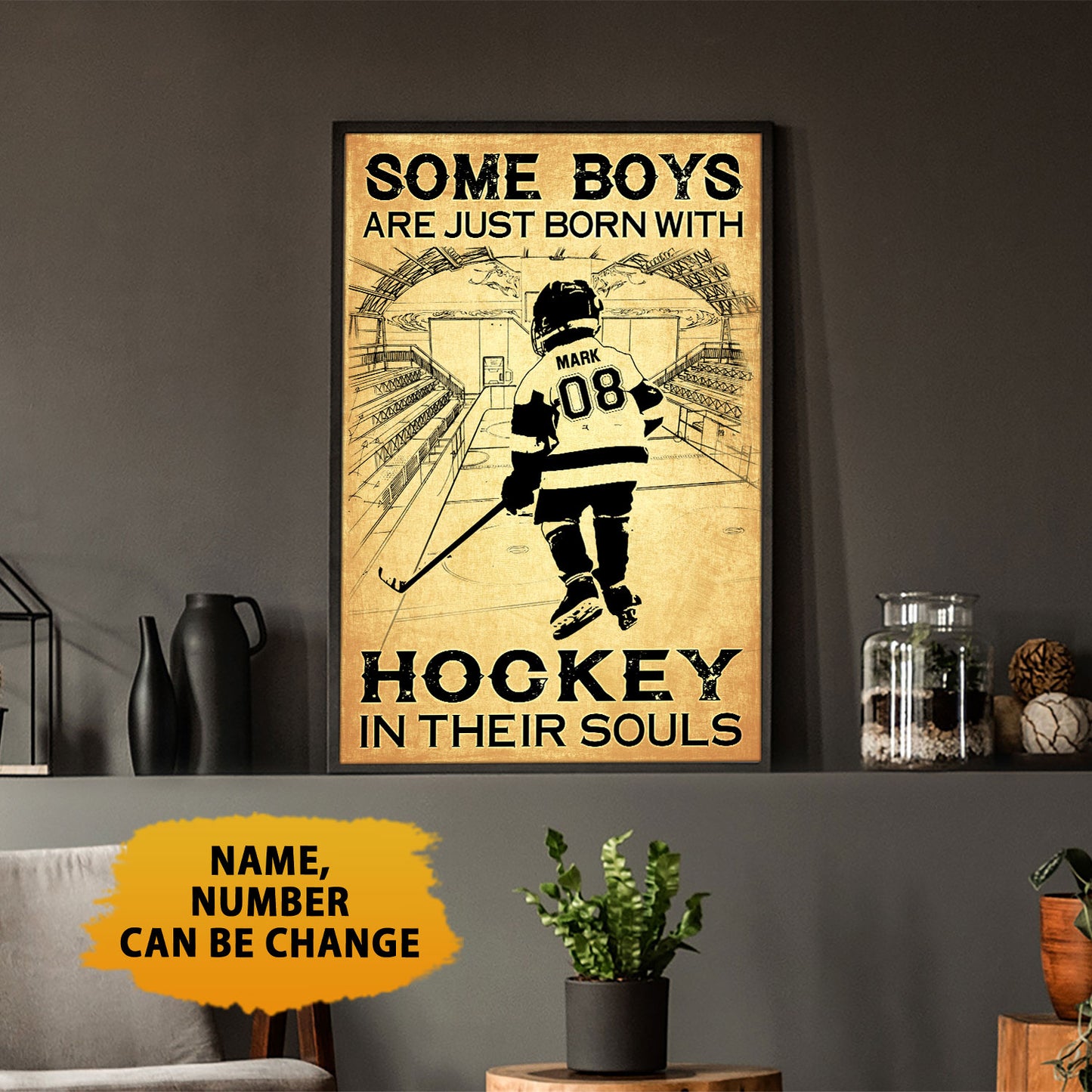 Hockey Some Boys Are Just Born With Hockey In Their Soul Poster