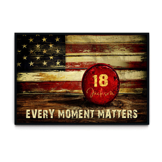 Vintage American Flag Hockey 2 Personalized Poster