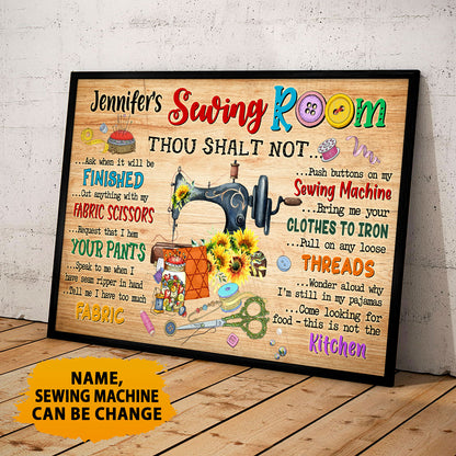 Sewing Room Rules Personalized Horizontal Poster 2