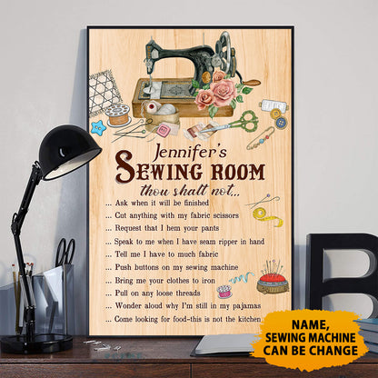 Sewing Room Rules Personalized Vertical Poster 4