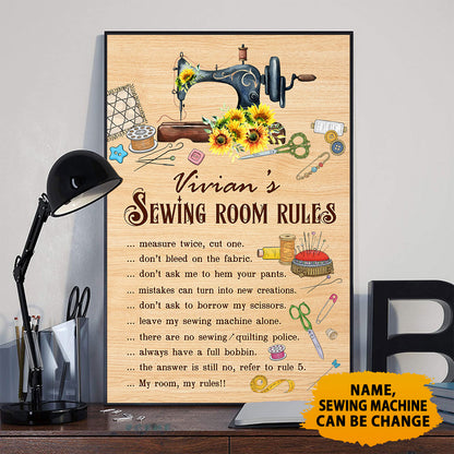 Sewing Rules Vintage  Personalized Vertical Poster 6