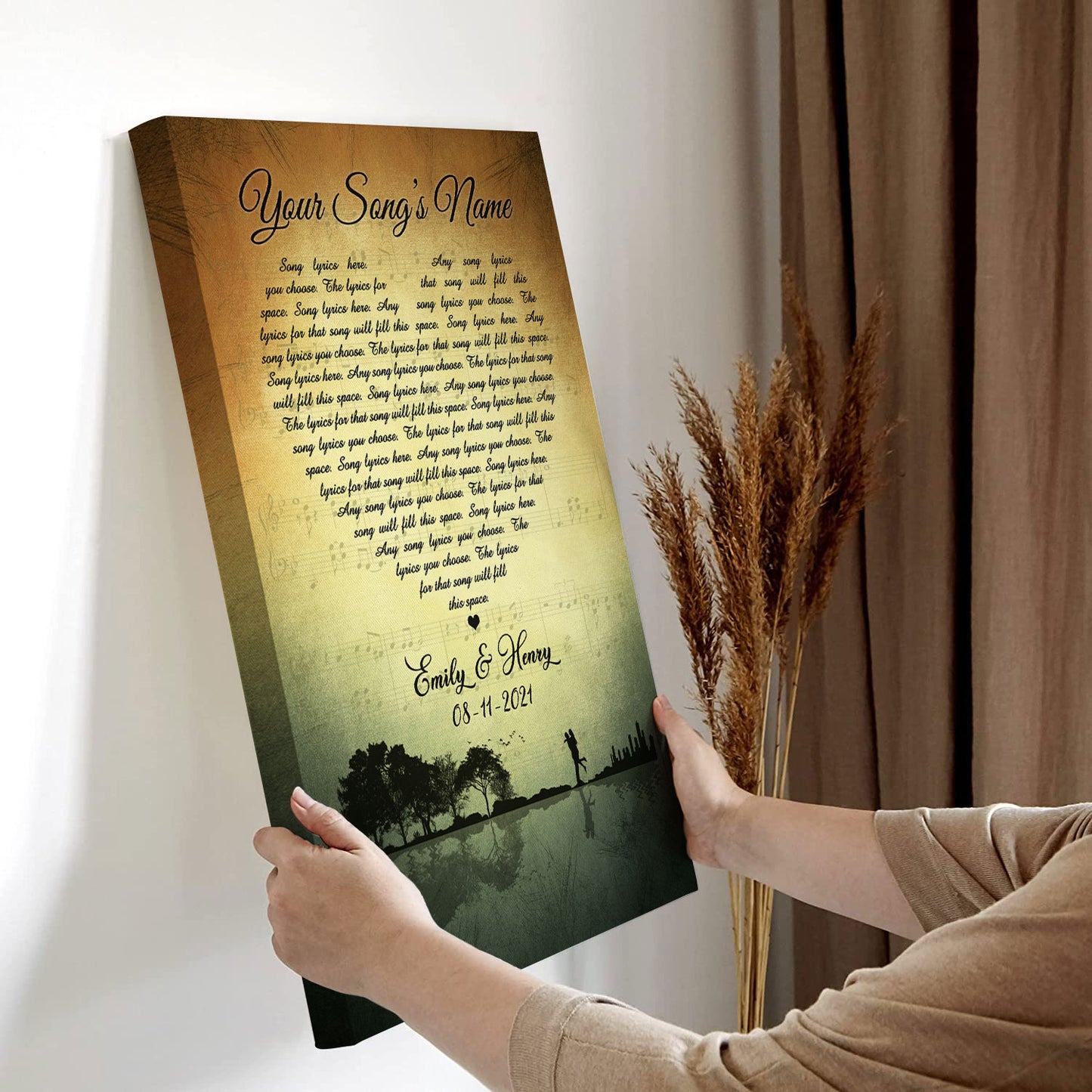 Personalized Song Lyrics Vertical Poster For Couple