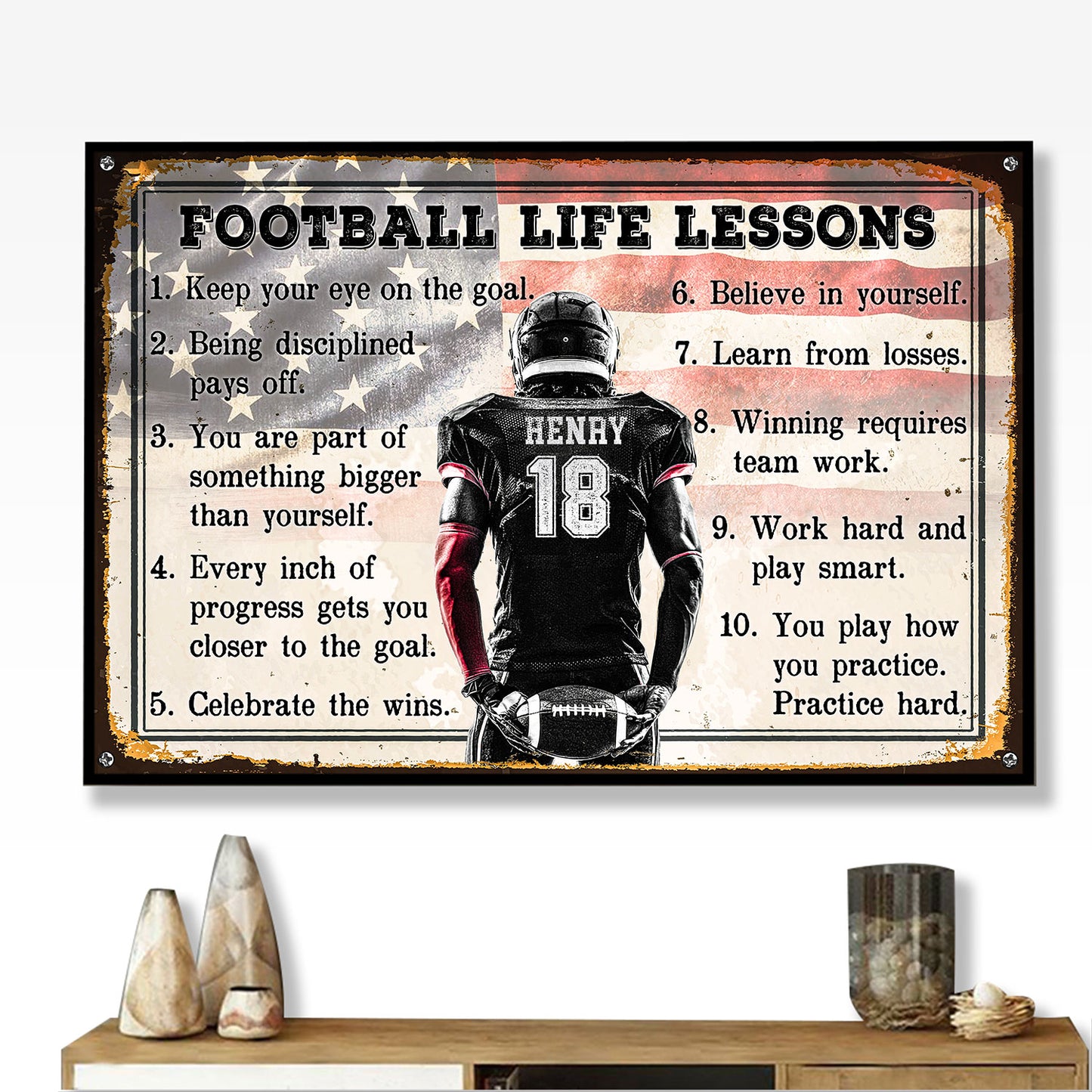 Football Life Lessons - Personalizedwitch Horizontal Poster